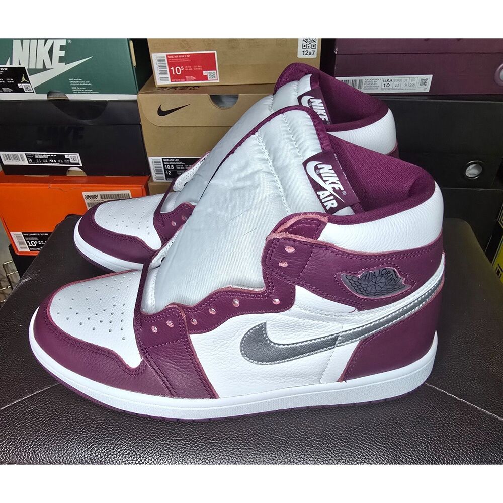 Air Jordan 1 Retro High OG Bordeaux 555088-611 Men’s Size 10 White Silver Box